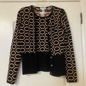 Doncaster Black and Tan Patterned Cardigan